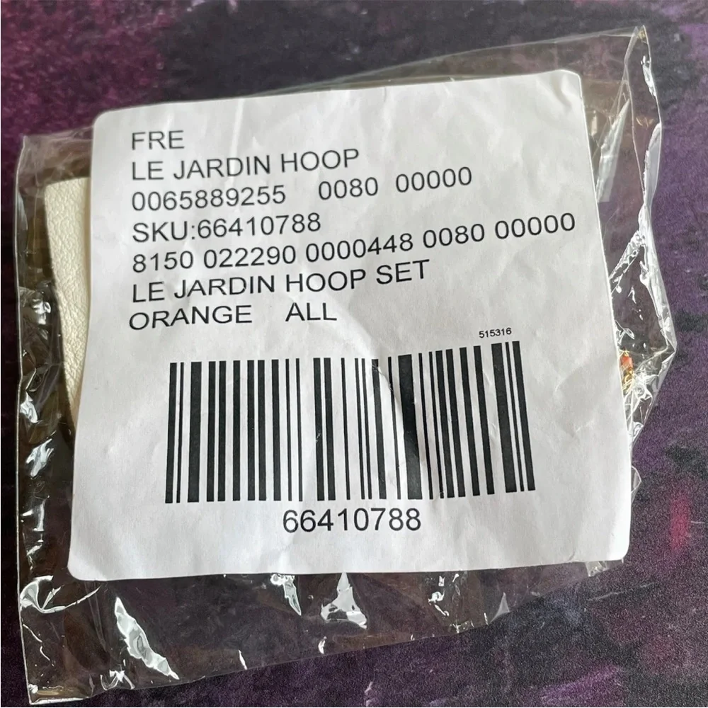 Free People Orange Le Jardin Hoop Stud Earring Set Mix & Match Gift - Picture 4 of 6